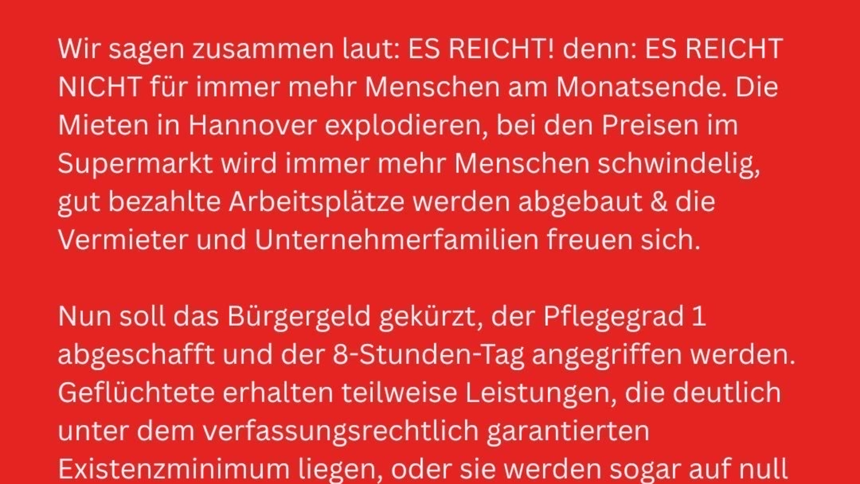 Aufruf Sozialprotest Hannover