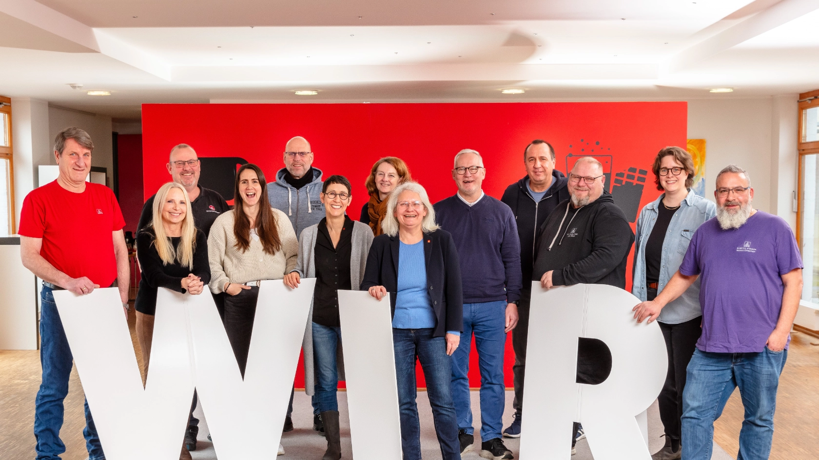 Grupenbild des Ortsvorstandes der IG Metall Geschäftsstelle Alfeld-Hameln-Hildesheim. Januar 2025.