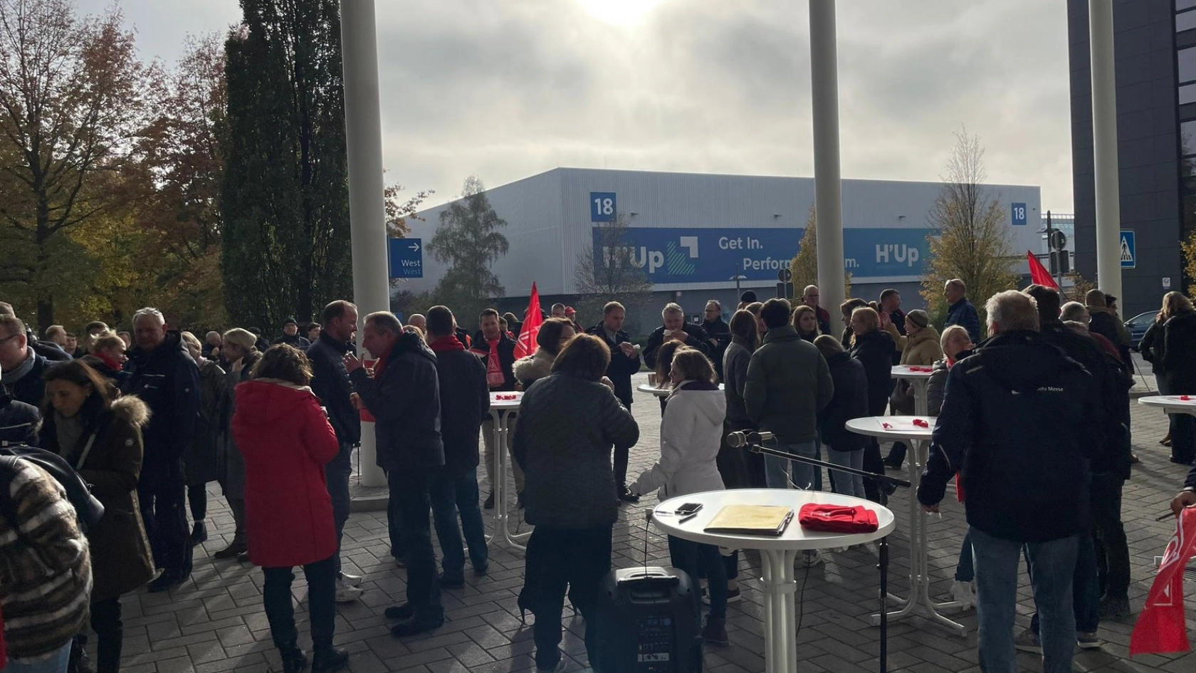 Warnstreikaktion bei der Deutschen Messe AG