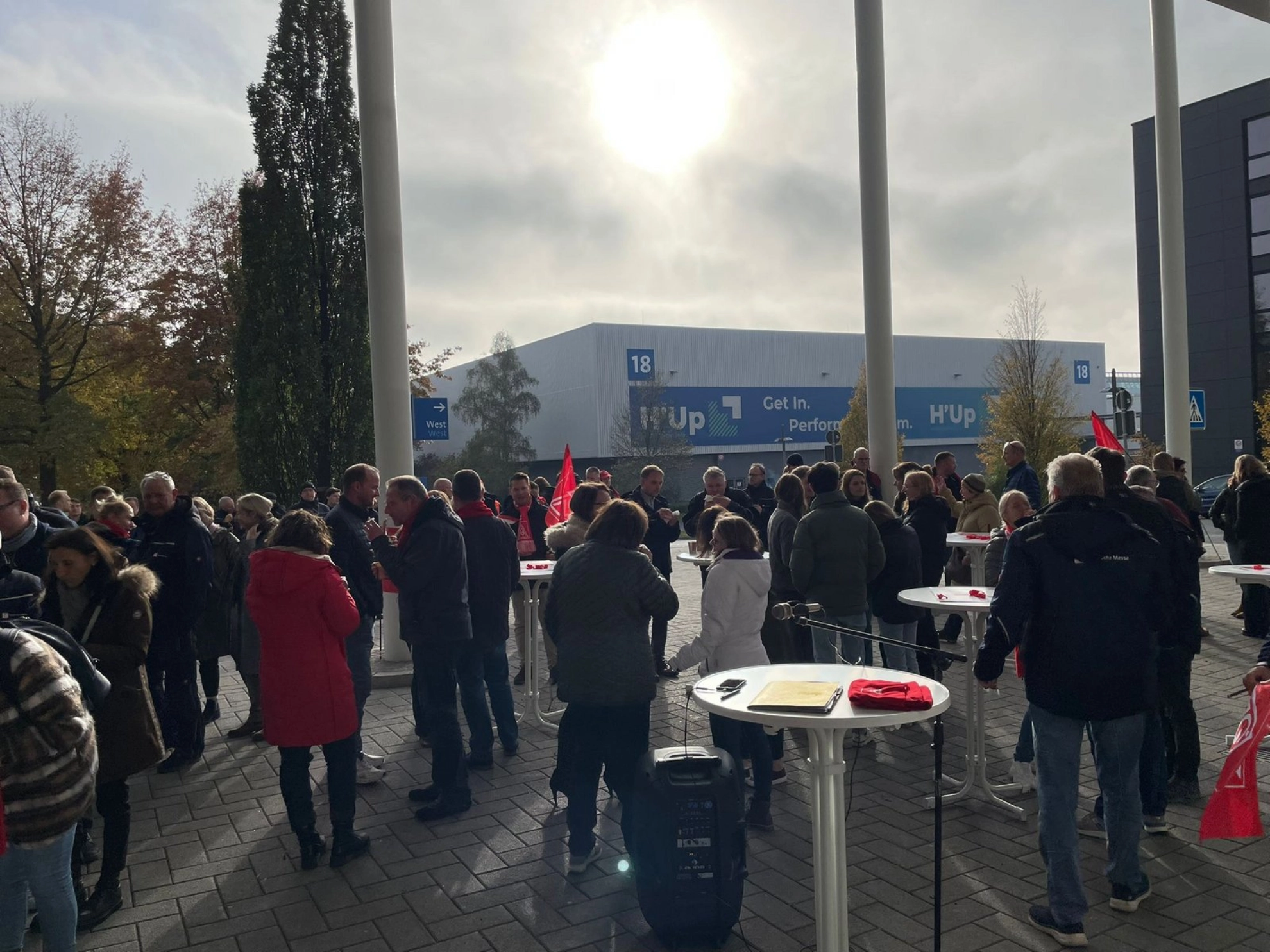Warnstreikaktion bei der Deutschen Messe AG