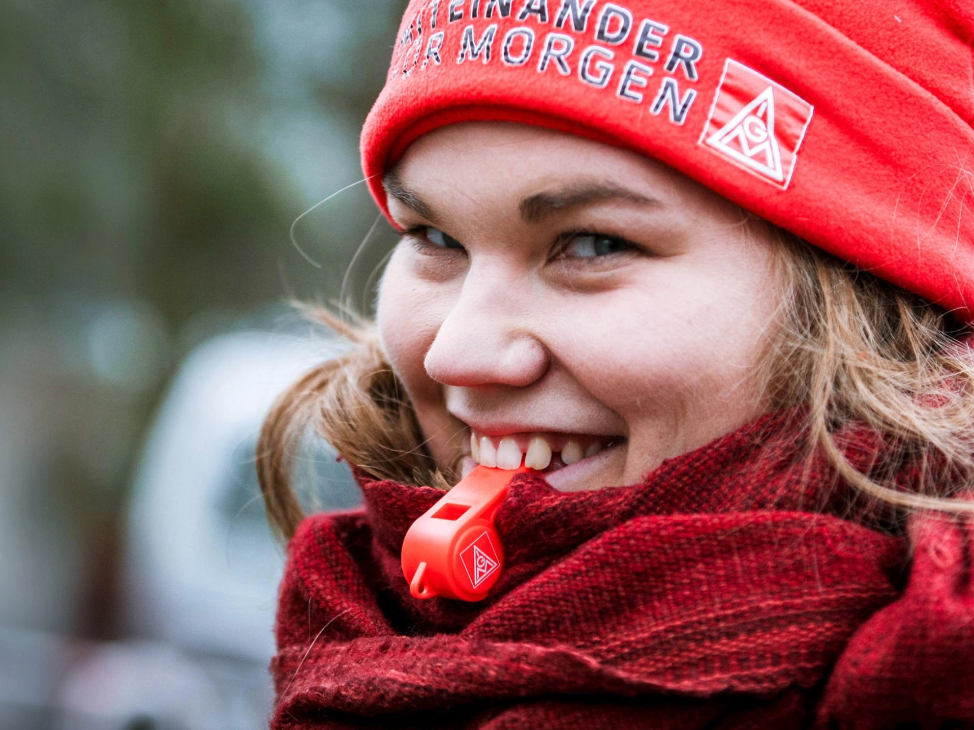 Frau, Pfeife, IG Metall