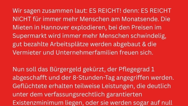 Aufruf Sozialprotest Hannover